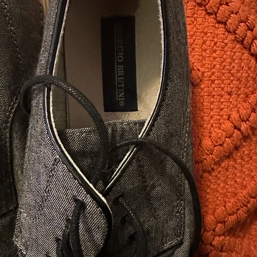 Georgio Brutini Men’s Canvas Lace up Oxford Gray/Black Size 11 - Picture 6 of 6